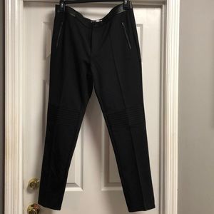 Leather trimmed black jegging